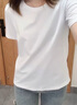 棲紀寬松t恤女短袖春夏裝2025新款純色棉圓領(lǐng)半袖體恤上衣 白色【圓領(lǐng)】 XL 建議(119-128斤) 曬單實(shí)拍圖