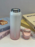 鴻迪速開(kāi)保溫杯女生男士高顏值一鍵開(kāi)蓋漸變直飲學(xué)生戶(hù)外便攜運動(dòng)水杯 粉白漸變 600ml 【直飲一鍵開(kāi)蓋】 曬單實(shí)拍圖