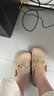 百麗休閑厚底增高勃肯鞋男包頭外穿半拖鞋B3731BH5 杏色 38 曬單實(shí)拍圖