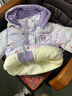 G.DUCKKIDS女童冬季羽絨棉服2025新款洋氣卡通兒童加絨加厚保暖冬裝棉衣外套 紫色 110cm 曬單實(shí)拍圖