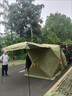車尾帳篷suv車頂帳篷車載延伸戶外多功能露營(yíng)自駕帳篷自動(dòng)速開 【軍綠色】特厚420D牛津布套餐二 曬單實(shí)拍圖