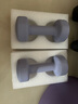 Keep 彩色浸塑啞鈴 男女家用家庭健身肌肉塑形手臂輕重量紫灰色 3kg*2 曬單實(shí)拍圖
