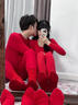 貓人（MiiOW）本命年紅色保暖內衣套裝男生秋衣秋褲男士含羊毛蠶絲保暖衣保暖褲 曬單實(shí)拍圖