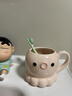 USERJOY高顏值可愛(ài)章魚(yú)陶瓷漱口杯家用衛生間洗漱杯子情侶刷牙杯兒童牙缸 章魚(yú)陶瓷漱口杯【粉色】 曬單實(shí)拍圖