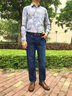 羅蒙男士牛仔褲秋冬季加絨厚款休閑彈力中青年直筒寬松爸爸裝長(cháng)褲子 20520/A07B藍色【常規】 32 曬單實(shí)拍圖