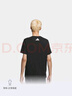 adidas情侶休閑純棉印花上衣圓領(lǐng)短袖T恤男女夏季阿迪達斯輕運動(dòng) 黑色     L 曬單實(shí)拍圖