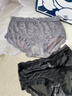 莫代爾蕾絲2025新款內褲女士純棉襠7A級純欲性感三角短褲 黑色+墨綠+杏色 共 3條 S 建議60-80斤 曬單實(shí)拍圖