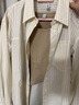 森馬（Semir）長(cháng)袖襯衫女簡(jiǎn)約圓領(lǐng)短背心肌理條紋寬松襯衣秋兩件套101524105002 曬單實(shí)拍圖