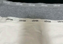 ubras25新品純棉內褲女新疆棉抗菌襠撞色字母織帶中腰平角褲頭 漣漪藍色+中花灰色+白色 3條 M 曬單實(shí)拍圖