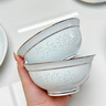 漢茗景德鎮(zhèn)青瓷玲瓏碗盤餐具整套高級感陶瓷碗碟筷套裝家用喬遷禮物 高溫釉下彩丨皮箱裝丨 70件套 曬單實拍圖