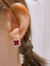 DAISY DREAMs999足銀爆款紅色四葉草耳釘女輕奢高級感銀飾耳環(huán)氣質(zhì)鋯石耳飾品 999銀紅色四葉草耳釘 曬單實(shí)拍圖