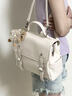 迪士尼（Disney）雙肩包女輕奢超輕大學(xué)生多功能女包2025年新款簡(jiǎn)約通勤旅行小背包 雙肩包-奶白色-【禮盒+掛件】 曬單實(shí)拍圖