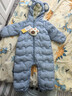 巴拉巴拉童裝嬰兒連體羽絨服輕薄羽絨服寶寶衣服2025冬裝抱衣爬服男童女童 藍色小熊-白鴨絨 90 cm-充絨量47g 曬單實(shí)拍圖