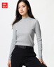 優(yōu)衣庫女裝羅紋高領(lǐng)T恤/長(cháng)袖小高領(lǐng)內搭25秋冬新款479588 03 灰色 L /160/88A 曬單實(shí)拍圖