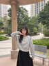 SNYDER WEAR衛(wèi)衣女韓版簡(jiǎn)約風(fēng)圓領(lǐng)衛(wèi)衣女薄款閨蜜裝寬松百搭休閑無(wú)帽外套上衣 白色 M 建議95斤以內(nèi) 曬單實(shí)拍圖