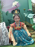 安妮優(yōu)兒女童敦煌飛天漢服春秋2025新款女孩唐裝襦裙國(guó)風(fēng)連衣裙 藍(lán)色130 曬單實(shí)拍圖