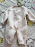 婧麒（JOYNCLEON）嬰兒衣服秋冬連體衣純棉新生兒季男女寶寶夾棉保暖對開(kāi)哈衣服爬服 中開(kāi)星月奶白 66cm 3-6個(gè)月，體重6.8-8.9kg 曬單實(shí)拍圖