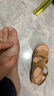 他她夏時尚簡約休閑百搭女涼鞋DWFH1BL4 黃棕 36 曬單實拍圖
