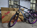 紅旗官方旗艦店鋁合金山地自行車(chē)男成人越野變速公路紫配青少單車(chē) H7-紫配輻條輪-暗夜灰色【大坐墊】 26英寸 21速 曬單實(shí)拍圖