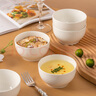 潔雅杰陶瓷碗家用米飯碗釉下彩5.5英寸飯碗小碗面碗餐具套裝6只裝純白 曬單實(shí)拍圖