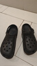 名創(chuàng)優(yōu)品（MINISO）洞洞鞋男夏季外穿沙灘涼鞋防滑厚底踩屎感包頭涼拖鞋黑色42-43 曬單實拍圖