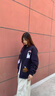 LDBE美式復古小狗毛巾繡棒球服外套女春秋立領(lǐng)韓系慵懶風(fēng)寬松開(kāi)衫衛衣 藏青色(春秋薄款) 2XL （適合135-155斤） 曬單實(shí)拍圖