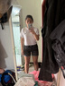 Levi's李維斯女士修身直筒簡約美式復(fù)古時尚隨搭煙灰色牛仔短褲 煙灰色 28 曬單實拍圖
