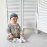 西兒嬰兒連體衣春秋裝男女寶寶滿(mǎn)月百天衣服可愛(ài)哈衣韓版寶寶外出爬服 五只小熊【條紋】連體衣 73cm 曬單實(shí)拍圖