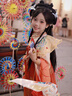 年衣花醉夢(mèng)影女童漢服2025年春秋新款超仙古裝唐裝兒童中秋表演演出服 年衣紅（贈毛氈包） 130 曬單實(shí)拍圖