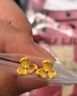 周六福三葉花黃金耳釘女足金耳飾七夕禮物計價(jià)A0914954 一對 約1.69g 曬單實(shí)拍圖