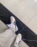 莆田鬼冢男鞋春秋季懶人情侶阿甘鞋運動(dòng)休閑鞋男一腳蹬老虎男鞋子 白/紫羅蘭（頭層牛皮） 44 曬單實(shí)拍圖