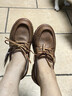 Pansy盼喜日本女鞋樂(lè )福鞋百搭英倫風(fēng)增高輕便舒適通勤鞋子4273淺棕色35 曬單實(shí)拍圖