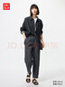 優(yōu)衣庫女裝棉質牛仔舒適九分褲/水洗產(chǎn)品休閑時尚百搭478995 08 深灰色 XL /165/76A 曬單實拍圖