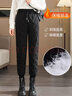 浪莎羽絨褲女外穿冬季加絨白鴨絨褲女士束腳防風(fēng)棉褲加厚保暖褲黑色 曬單實(shí)拍圖