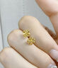 中國黃金（CHINA GOLD）18K金四葉草耳釘女2025新款耳飾耳生日禮物送女友老婆教師節禮物18K金四葉草耳釘【品牌禮盒】約0.4g 曬單實(shí)拍圖