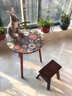 葉余床頭小圓桌美式印花小茶幾復古風(fēng)落地曼陀羅床頭柜移動(dòng)邊幾茶水桌 美式曼陀羅花 40*40*47 曬單實(shí)拍圖