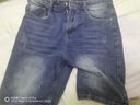 真維斯（Jeanswest）牛仔短褲男【王一博同款】2025夏季復古水洗薄款五分褲藍色31碼 曬單實(shí)拍圖