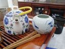 瓷器古董古玩文玩撿漏收藏雜項老貨晚清時(shí)期青花蝦趣圖紋水盂擺件 曬單實(shí)拍圖