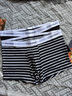 Calvin Klein內(nèi)衣【明星同款摩登引力帶】25夏男兩條ck棉質(zhì)防夾臀內(nèi)褲男NB4391 WFD-太空黑/條紋黑 2條 XL 曬單實拍圖