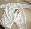 貝瑞加（Babyprints）嬰兒連體衣2件裝新生寶寶蝴蝶衣長袖護(hù)肚連身衣滿月服 小熊59 曬單實(shí)拍圖
