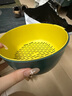 雙層塑料洗菜盆瀝水籃子廚房神器多功能客廳家用水果盤(pán)洗水果菜籃 青黃色 1個(gè) 曬單實(shí)拍圖