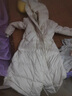妤遇（YUUZYUUS）品牌女裝白鵝絨羽絨服女2025冬季新款修身顯瘦連帽長(cháng)款過(guò)膝外套 米白色 M 曬單實(shí)拍圖