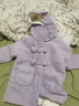 瑪米瑪卡（MOMOCO）兒童外套冬季女童大衣加絨甜美時(shí)尚愛(ài)心呢子大衣 紫色 105 曬單實(shí)拍圖