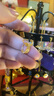 賽菲爾生日禮物黃金耳環(huán)女足金雙排仿鉆耳圈耳飾禮物 一對 約1.62克 曬單實(shí)拍圖