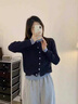 丹珠娜（DanZhuNa）休閑褲女秋季新款女裝套裝衣服針織小香風(fēng)流行穿搭闊腿褲子一整套 假兩件上衣+闊腿褲子 M 曬單實(shí)拍圖