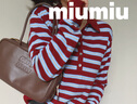 MiuMiu【禮物】繆繆女士Beau牛皮革中號手提包單肩包 石南木色 曬單實(shí)拍圖