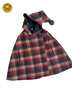G.duck女童尖尖帽格子斗篷外套2024春秋裝新款女寶披肩復古保暖毛呢大衣 如圖色SK23182 170 17號適合身高130-140cm 曬單實(shí)拍圖