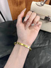 高版本卡地家同款LOVE窄版手鐲情侶男女滿(mǎn)天星簡(jiǎn)約時(shí)尚手環(huán)不掉色 18號金色窄版無(wú)鉆手鐲 曬單實(shí)拍圖