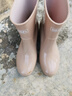 上?；亓?23短筒雨鞋女防水防滑pvc耐磨雨靴塑膠防摔中筒女款批發(fā) 523卡其色 37 曬單實(shí)拍圖