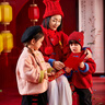嘟嘟家兒童拜年服冬季男童棉服女童過(guò)年衣服喜慶唐裝外套寶寶棉襖 桃夭粉 100 曬單實(shí)拍圖